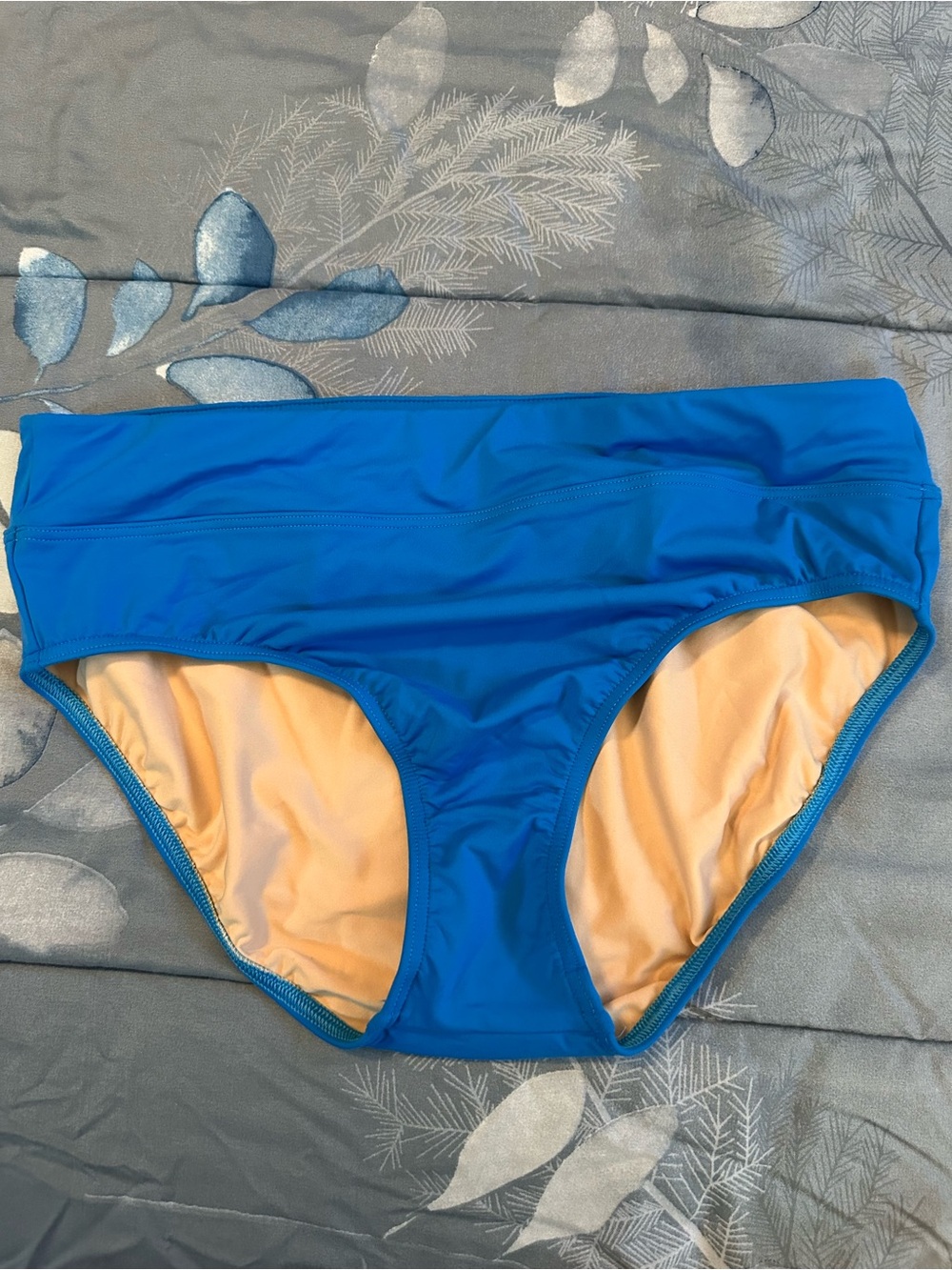 EUC/LIKE NEW Lands' End Bright Blue High Waist Swim Bottoms Sz 12